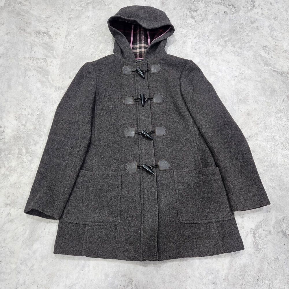 Gray wool Hooded duffle Coat